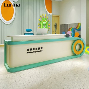 Free design commercial furniture reception counter front desk for childcare center