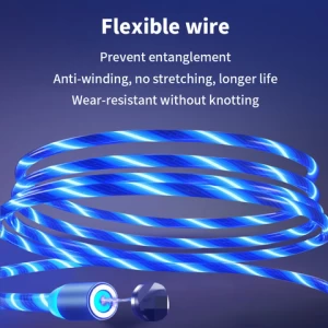 Free Sample 1m Led Fluid Light Magnetic Charger Cable