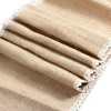 Free shipping 2.75M (108") Quality Burlap Jute Hessian Double Lace Vintage Wedding Table Runner For Party Decoration