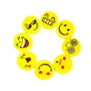 Funny mixed yellow smiley face round smile TPR eraser for promotional
