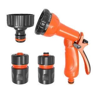 Garden ABS Plastic Flexible Hose Adjustable Nozzle High Pressure Water Spray Gun With Combo Set