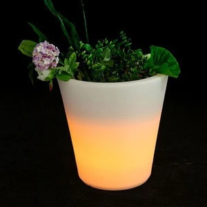 Garden flower planter with lighting PE plastic remote control led flower pot