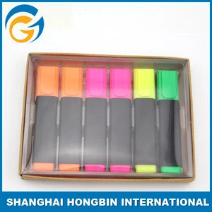 Gift Highlighters Set Fluorescent Pen with Fine Package