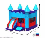GMIF small size kids inflatable playhouse with cartoon princess theme inflatable slide