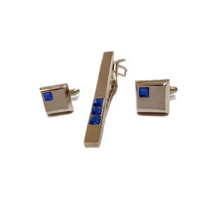Gold plated for men cufflinks and tie clips sets