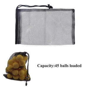Golf Tennis Hold Up To 45 Balls Holder Golf Closure Training Aid Sports Balls Storage Nylon Mesh Nets Bag Pouch