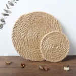 Good quality round woven placemats linen table  placemat jute placemats