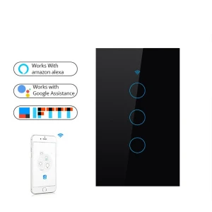 Google smart device home wall touch remote control module light interruptor de luz tactile wifi dimmer smart switch no neutral