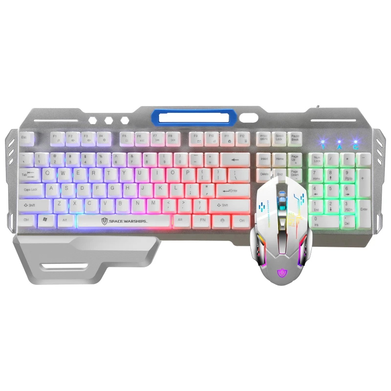 GT700 wholesale USB wired keyboard and mouse set OEM game robot handle combination office home with hand support