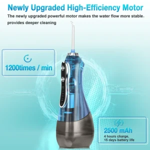 H2ofloss Electric Portable Water Flosser 300ML IPX7 Waterproof dental flosser with 5 Modes Cordless oral Irrigator