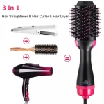 Hair Brush Private Label Flat Iron Hot Air Pick Electric Comb One Step Hair Dryer Fast Hair Straightener Brush Hot Air Brush