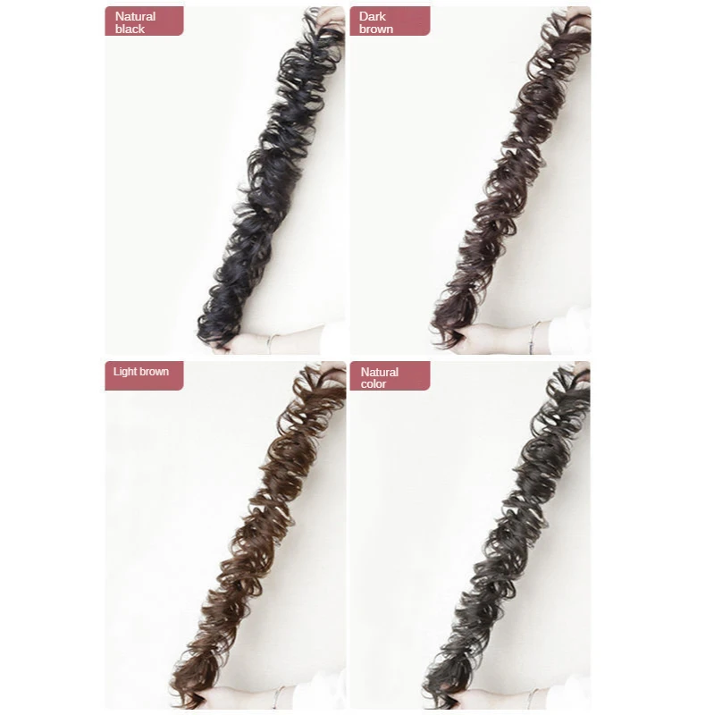 Hair Extensions Curly Ribbon Synthetic Dish Made Hair Elastic Scrunchies Ponytail Hair Clip Bundles Hairpieces Donut Buns