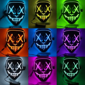 Halloween Mask LED Light up Funny Masks The Purge Election Year Great Festival Cosplay Costume Supplies Party Masks Glow in Dark