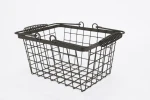 Handy Style  Wire Hanging Basket With Handle Supermarket Carry Shopping Basket  Mesh Basket