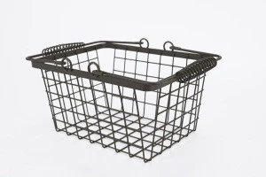 Handy Style  Wire Hanging Basket With Handle Supermarket Carry Shopping Basket  Mesh Basket