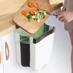 Hanging Trash Can for Kitchen Cabinet Door Small Collapsible Foldable Waste Bin Hanging Trash Holder for Bathroom