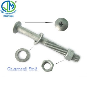 HDG highway guardrail bolts with nuts and washers