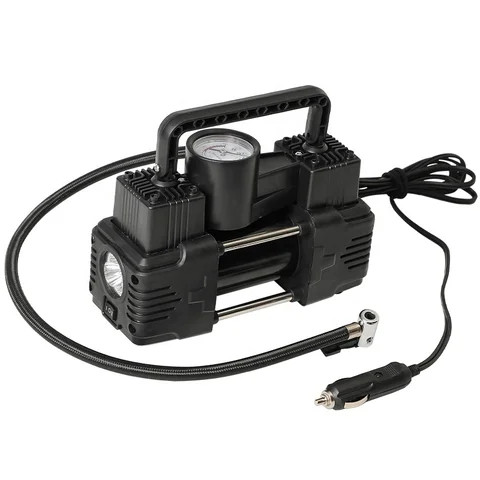 Heavy Duty Car Tire inflator Air Pump with LED Light Double Cylinder 150PSI 12V DC with Cigarette Lighter Plug Air Compressor