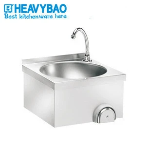 Heavybao Kitchen Stainless Steel Knee Operated Round Sink Wash Basin