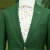Import High end hang tailor made fashion two button peak lapel green fabric men suit from China