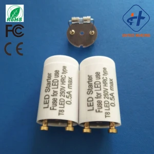 high quality 0.5A/1A/2A led tube starter with fuse Rich color ce rohs