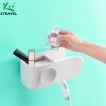 High Quality bathroom accessories wall storage shelf hair dryer rack punch hair dryer holder