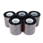 High Quality Black Bar Code ribbon Heat Transfer Enhanced / Durable Wax , Resin Ribbon