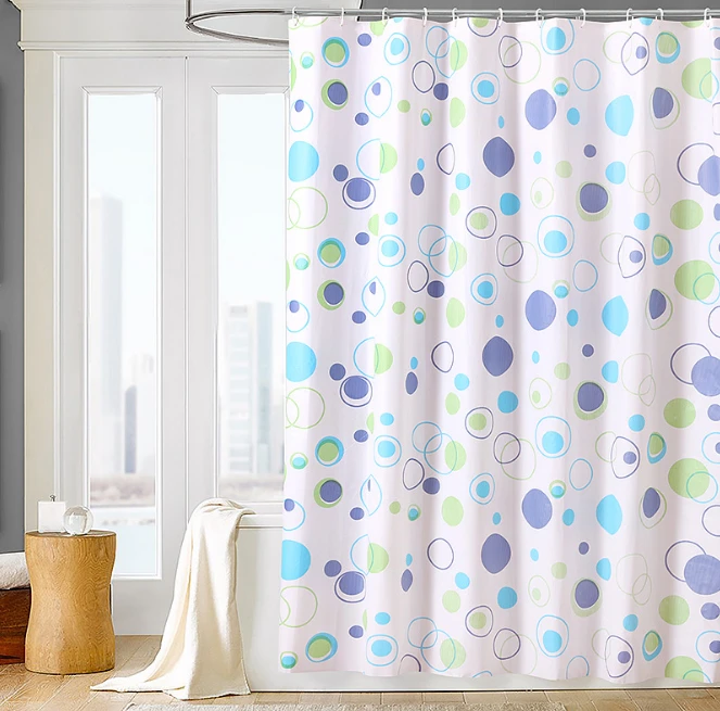 High quality Polyester shower curtain / bathroom shower curtains / folding shower curtain