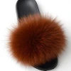 High quality soft women custom fur slippers faux fur slide sandals