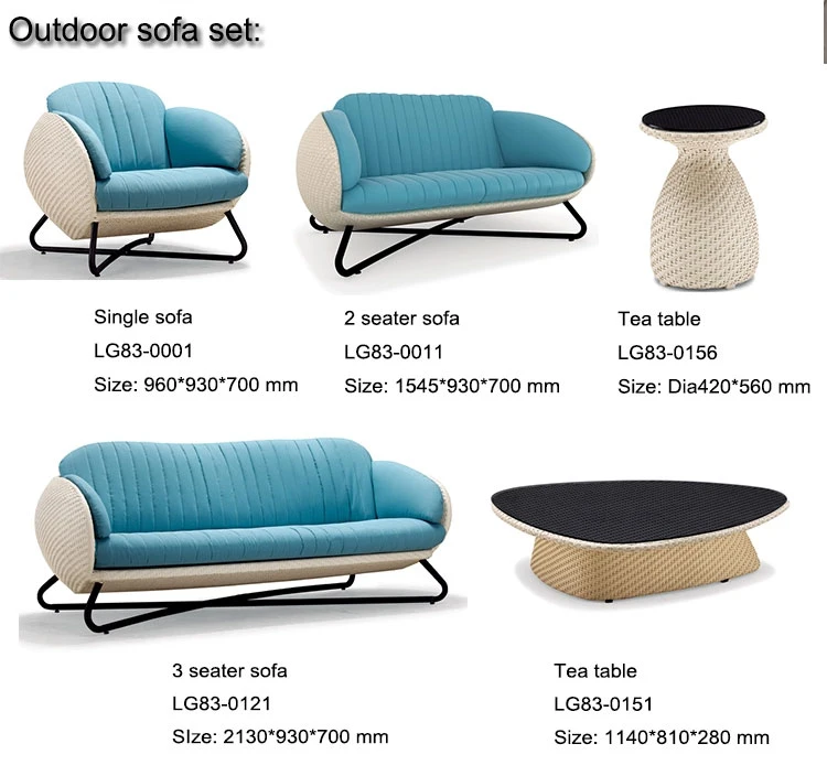 Hilton hotel modern rattan sectional outdoor sofa wicker garden outdoor aluminum patio furniture