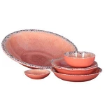 Home goods Rustic Farmhouse style unbreakable and reusable plastic melamine dinnerware set