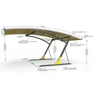 Home PVDF Roof Wind Resistant Carport/ Waterproof Steel Car Parking Shed Tent
