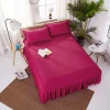 Home Textile Wholesale Bed Runner Sets Cotton Rose Red Image Colors  Bed Skirt