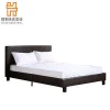 Hostel Furniture Cheap Bed PU Double Bed Leather Platform Bed