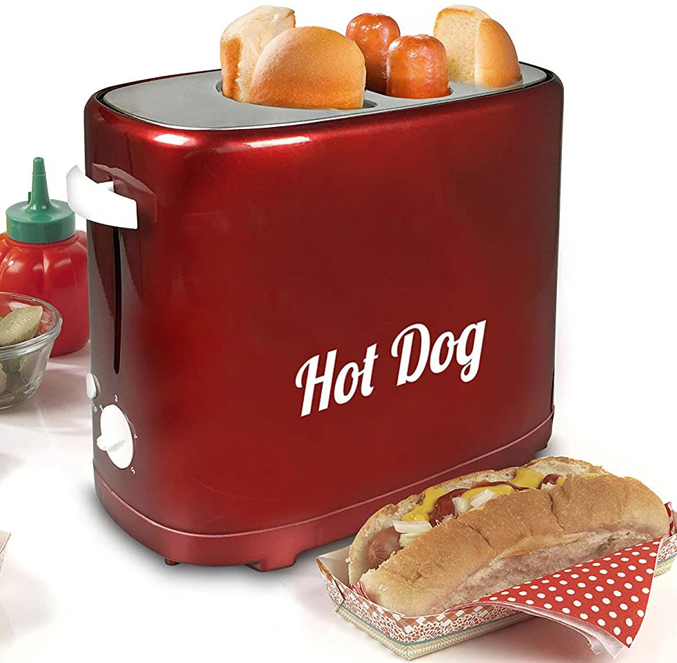 Hot Dog Sausages and Bun Toaster