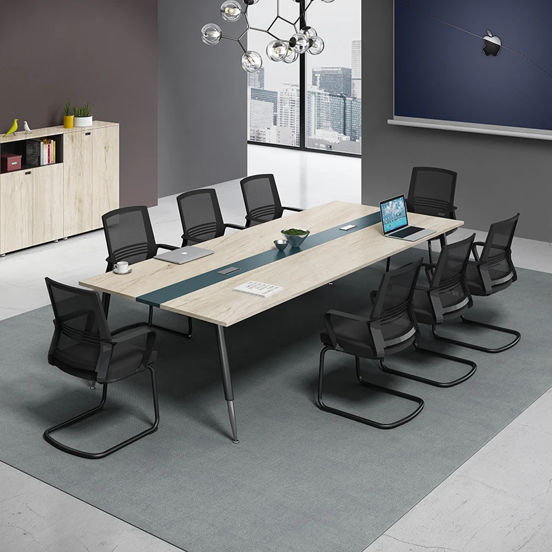 Hot sale 10 person design meeting table rectangular conference table boardroom training long table