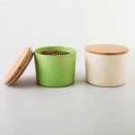 Hot sale Bamboo fibre seasoning bottle with bamboo lid, condiment set