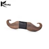 Hot sale cheap mens mustache beard shape natural real wooden bow tie