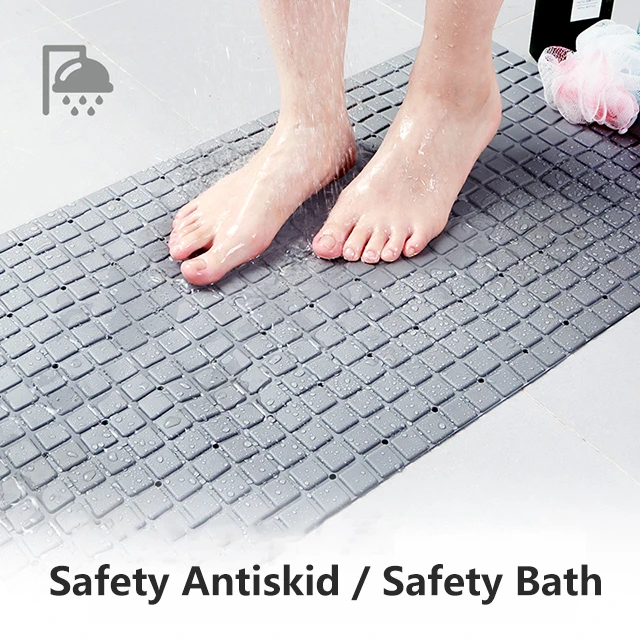 Hot Sale World PVC Rectangle Bathroom Non-slip Mat Bath mat Drain Suction Pad Bathroom Massage Mat For Bathtub Or Bathroom