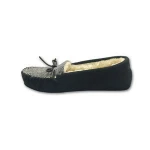 Hot sales Suede Faux Fur Lined Indoor Outdoor Fur Moccasins Causal Shoes Men Slippers for Driving