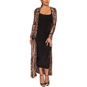 Hot sell casual Women&#39;s Sequins Open Front Long Sleeve Club Cardigan Evening dresses
