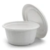 Hot Selling Disposable Biodegradable Sugarcane Bagasse Round Salad Bowl fast food large capacity lunch box with lid