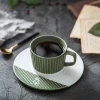 Hot Selling Japanese Style Creative Design Cappuccino 200ML Vintage Coffee Tea Cups Saucer Sets