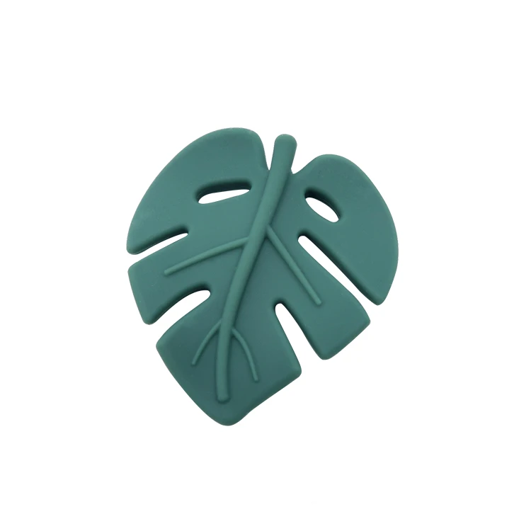 Hot selling Leaf Shape Silicone Baby Teething Toy Teether Carved Leaf