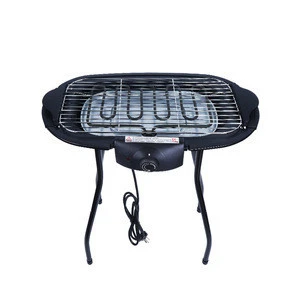 Household portable adjustable height electric BBQ grill
