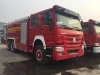 HOWO firetruck 12M3 water foam tank double cab RHD fire truck on sale