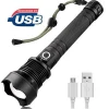 IHUAlite 20W 1800 Lumens XHP70 Zoom Aluminum USB Rechargeable Flashlight Tactical LED Flashlight Torch
