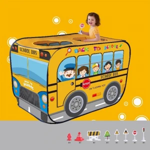 Indoor Play Bus Tent For Sale School Bus Shape Kids Bus Tent With EN71