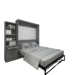Invisible Folding Bed Integrated Cabinet Automatic Manual Bed Frame with bookcase cabinet wall bed