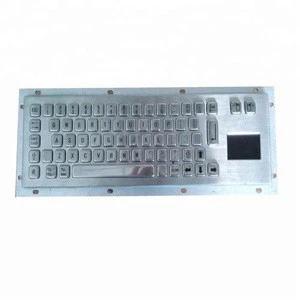 IP 67 panel mounting stainless steel keyboard with 67 keys and touchpad